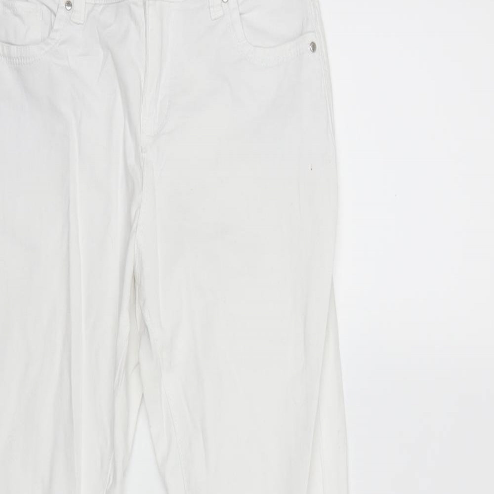 Preworn Womens White  Denim Skinny Jeans Size 26 in L28 in