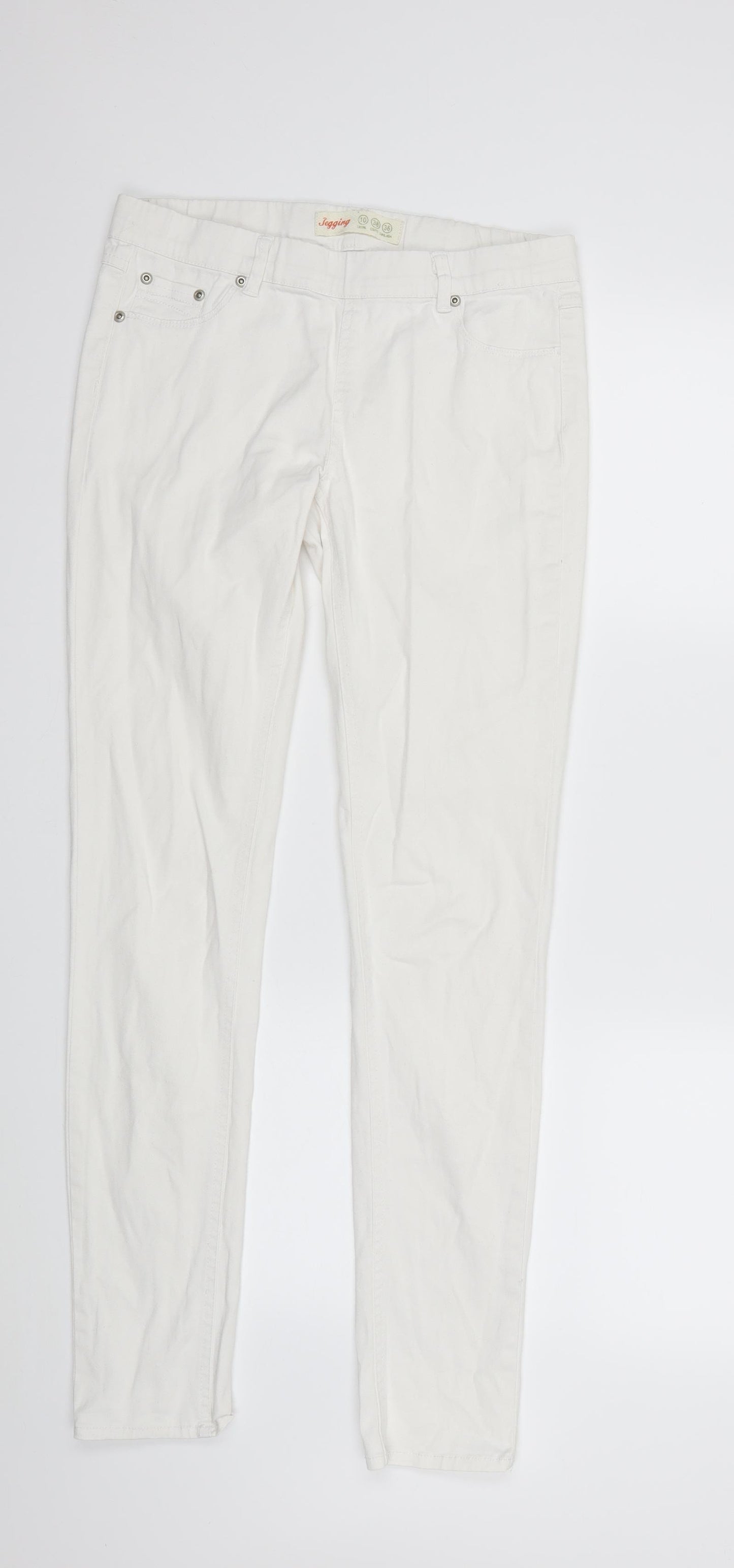 Preworn Womens White  Denim Skinny Jeans Size 10 L30 in