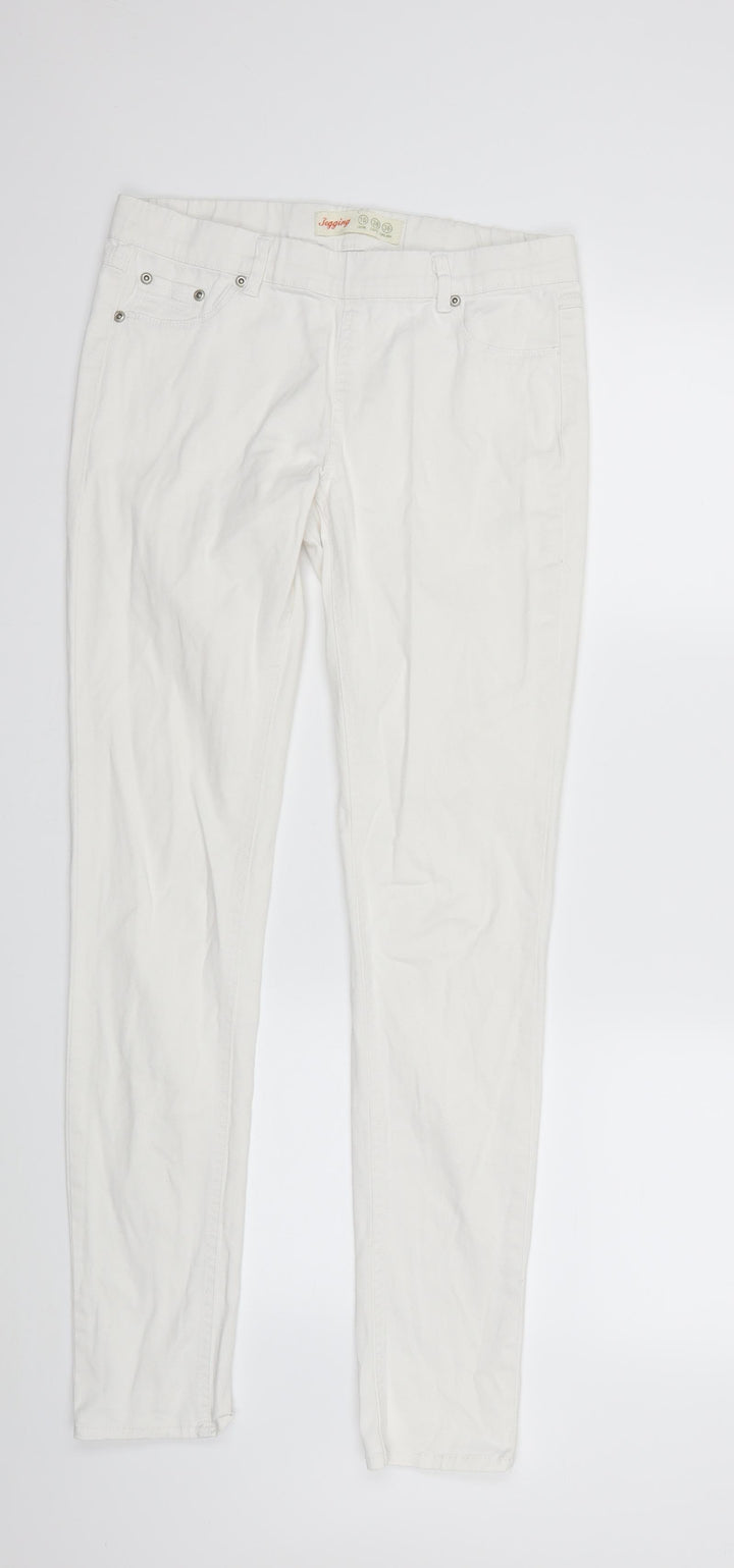 Preworn Womens White  Denim Skinny Jeans Size 10 L30 in
