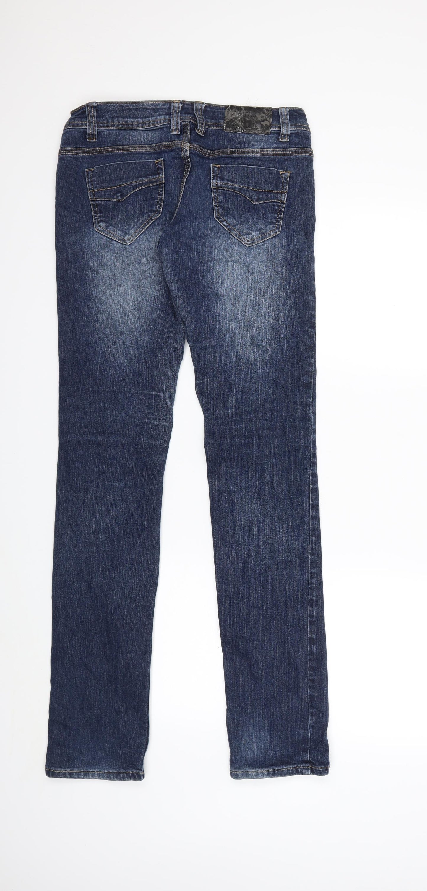 Preworn Womens Blue  Denim Straight Jeans Size 10 L33 in