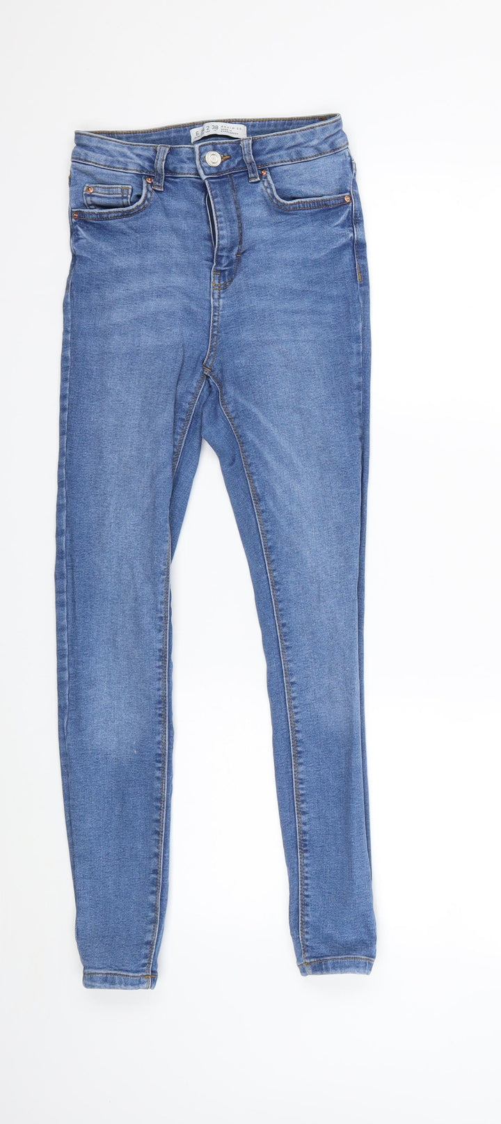 Denim & Co. Womens Blue Denim Skinny Jeans Size 6 L25 in