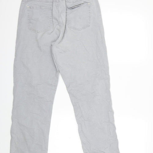Angels Womens Grey  Denim Straight Jeans Size 16 L28 in