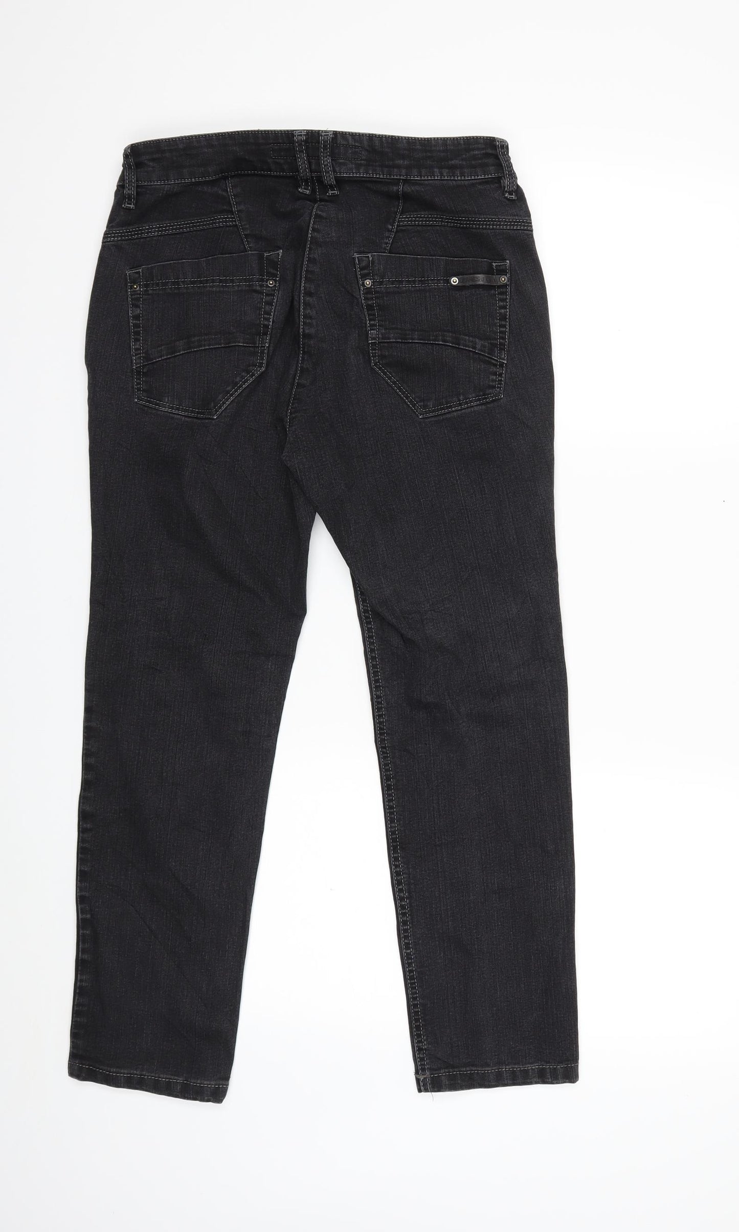 ZERRES Womens Black  Denim Straight Jeans Size 10 L25 in