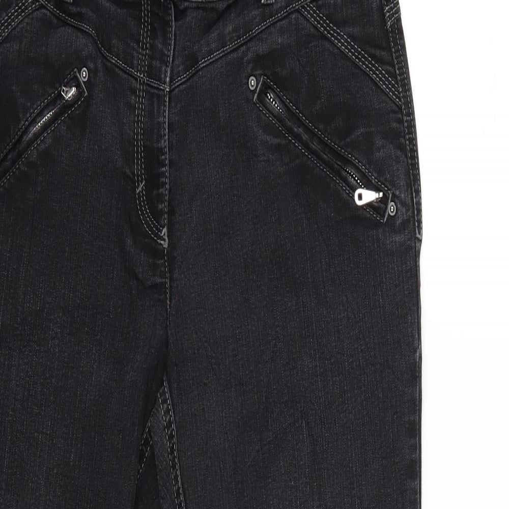 ZERRES Womens Black  Denim Straight Jeans Size 10 L25 in
