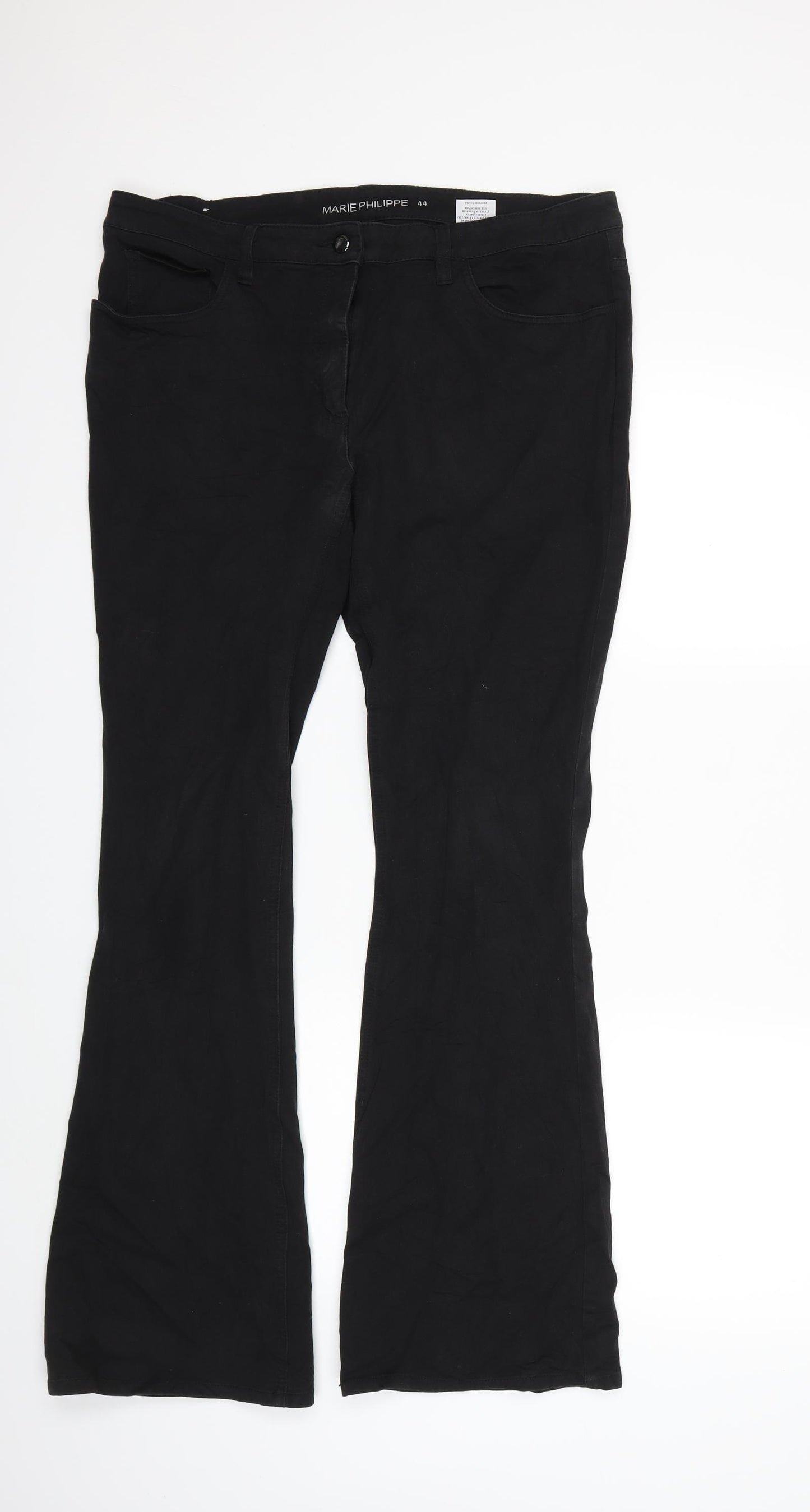 Marie Philippe Womens Black  Denim Bootcut Jeans Size 16 L32 in