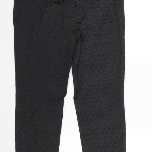 Preworn Womens Grey Geometric  Trousers  Size 14 L28 in