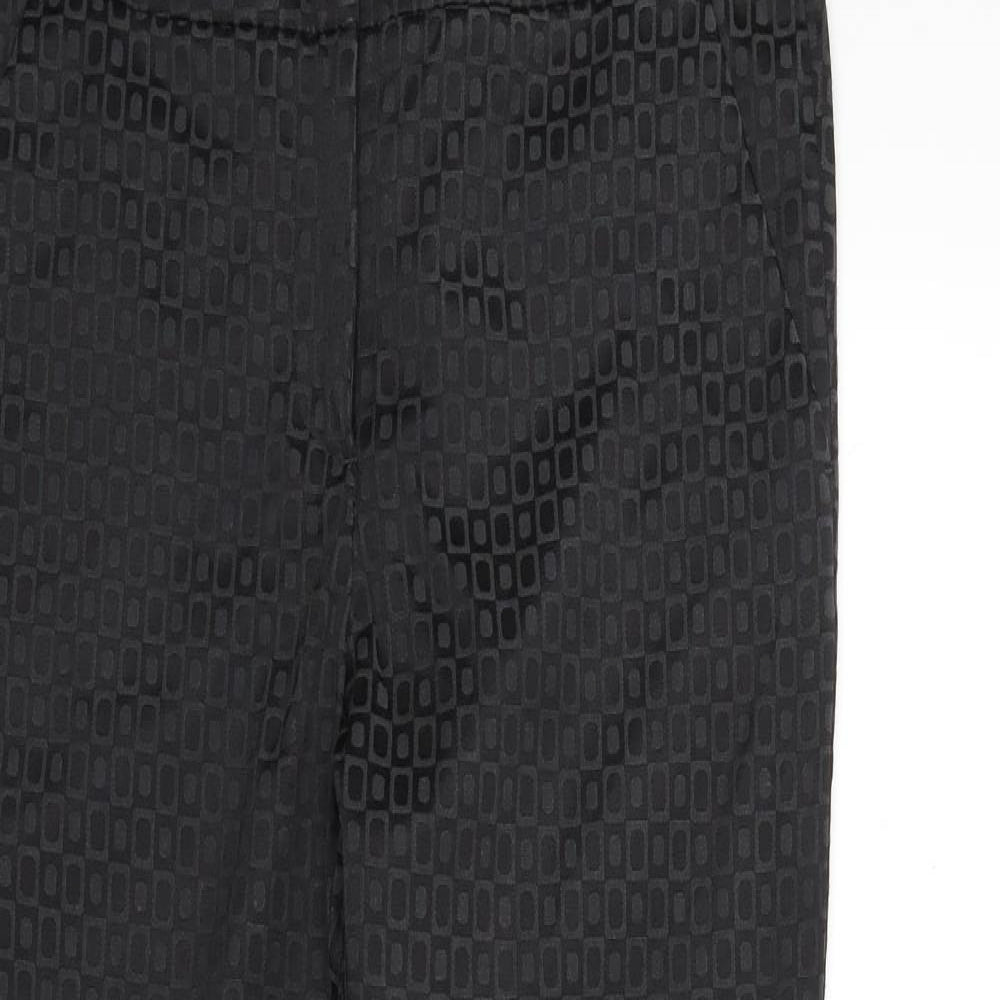 Preworn Womens Grey Geometric  Trousers  Size 14 L28 in