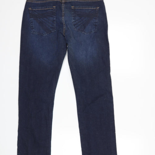 Marks and Spencer Womens Blue  Denim Straight Jeans Size 12 L28 in