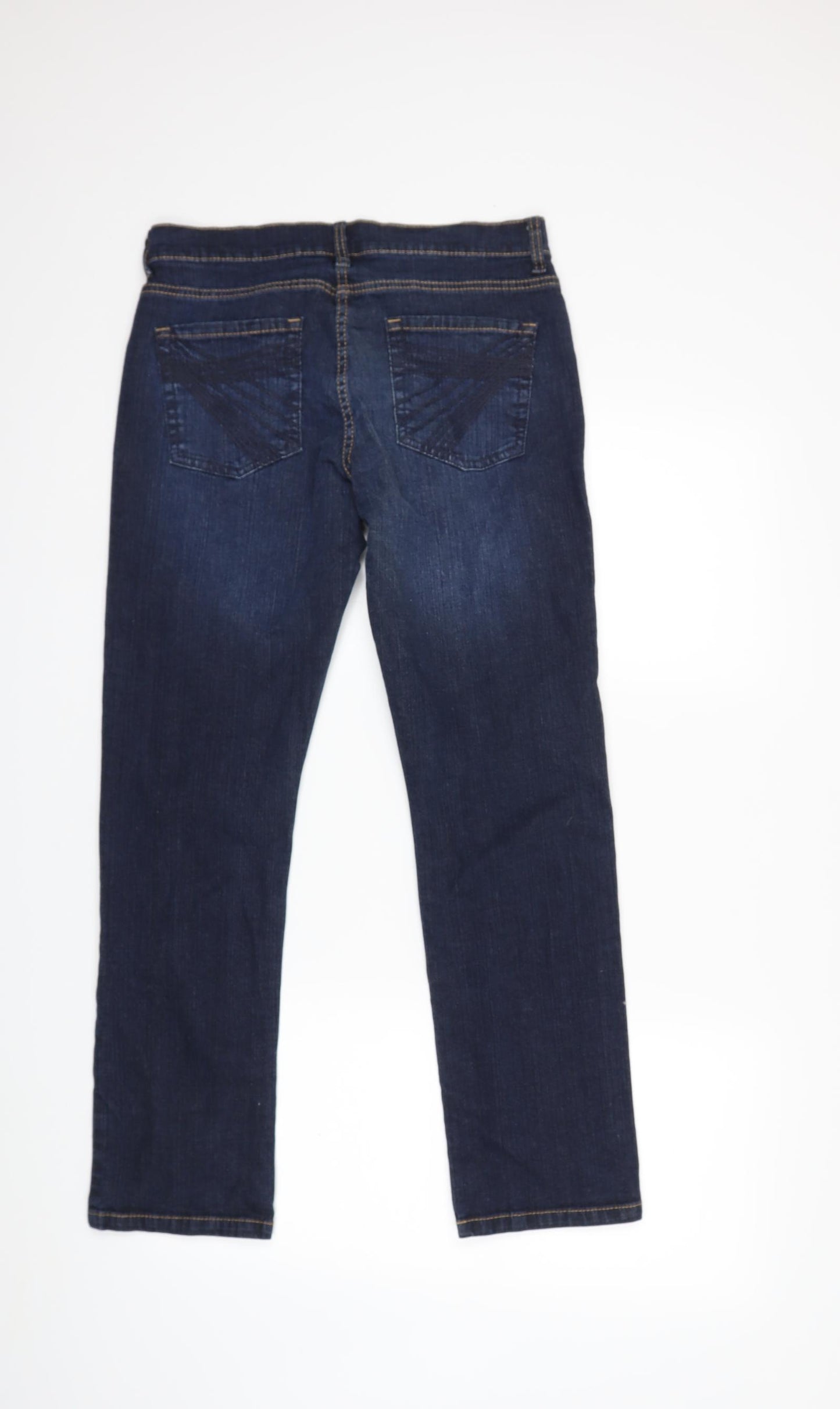 Marks and Spencer Womens Blue  Denim Straight Jeans Size 12 L28 in