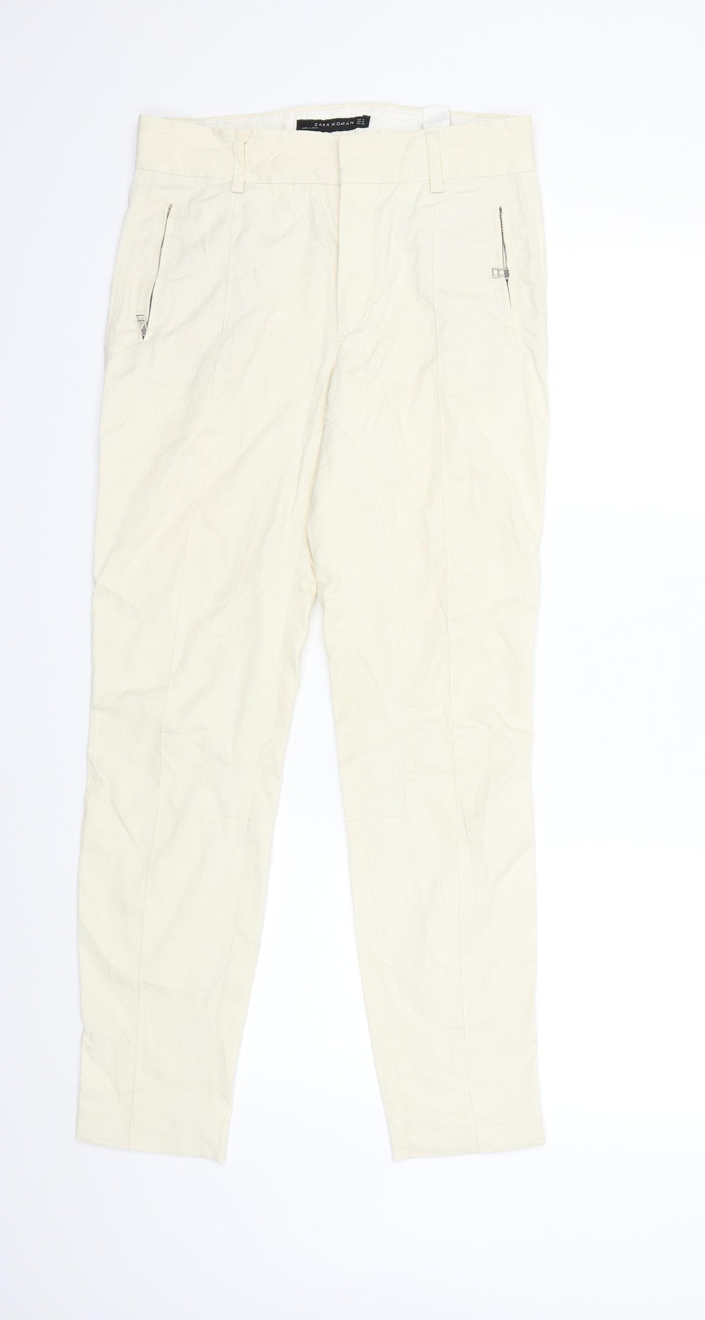 Zara Womens Ivory   Trousers  Size S L27 in