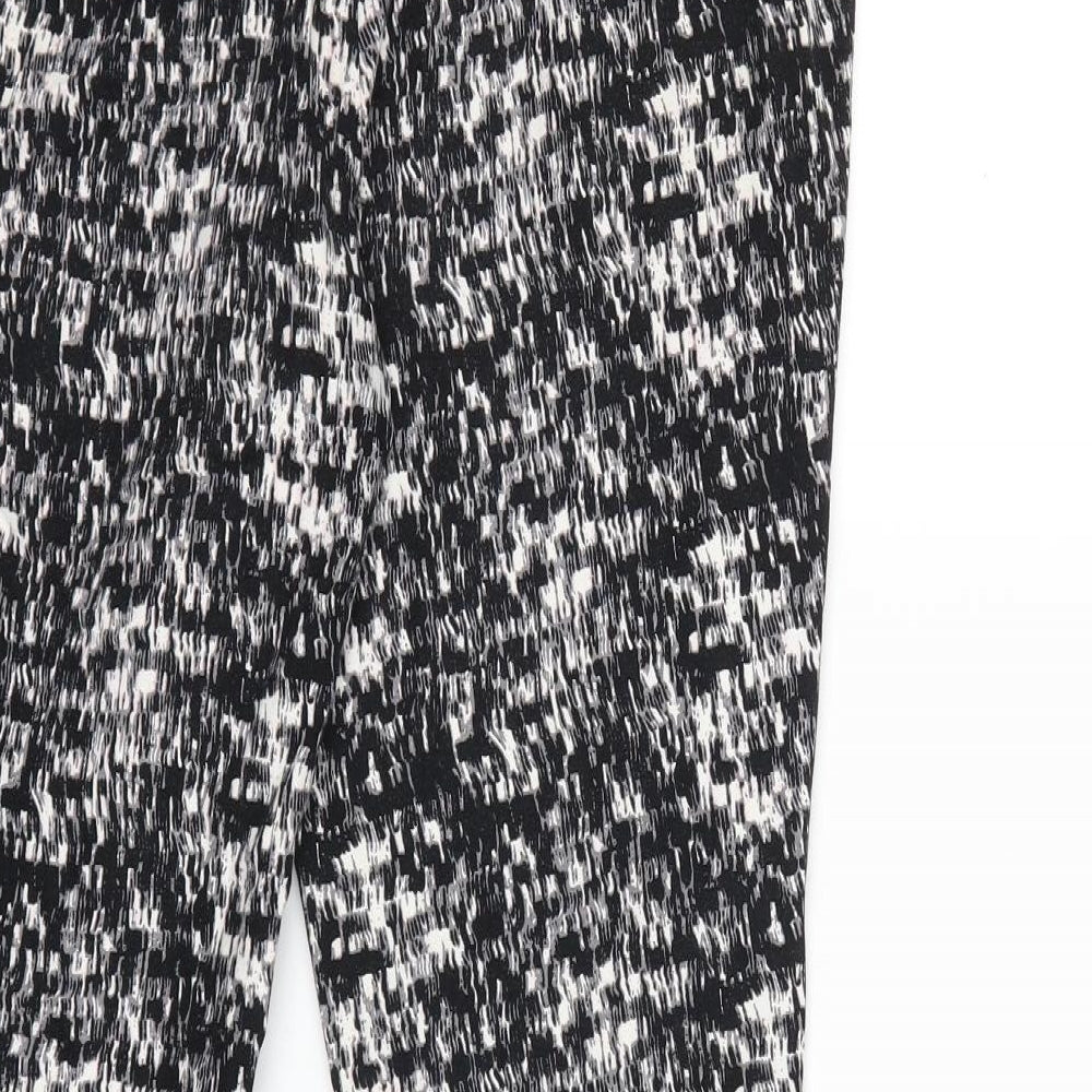 Mercer & Madison Womens Black Geometric  Trousers  Size 36 in L25 in
