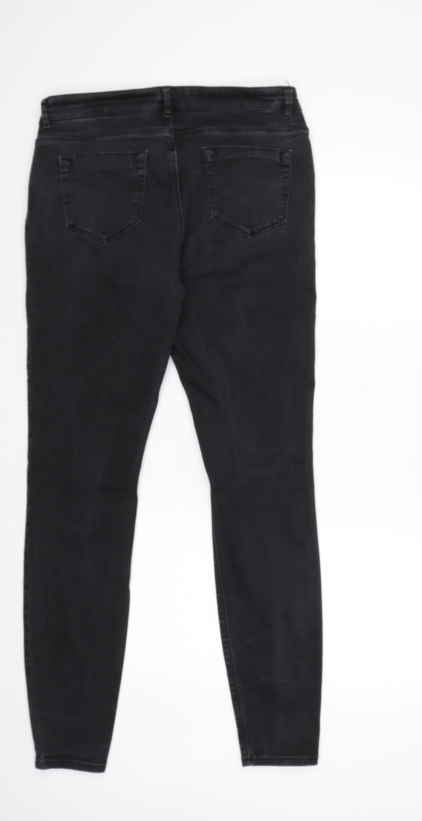 ASOS Womens Black  Denim Skinny Jeans Size 14 L31 in