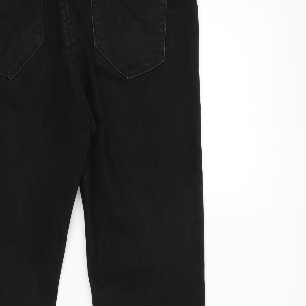 Dorothy Perkins Womens Black  Denim Flared Jeans Size 16 L30 in
