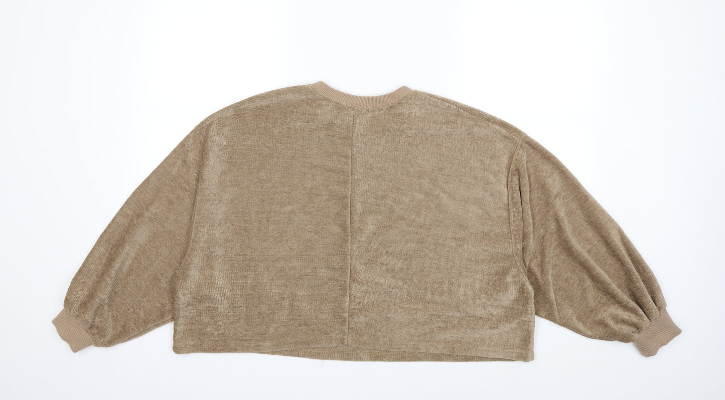 Zara Womens Brown   Pullover Sweatshirt Size M