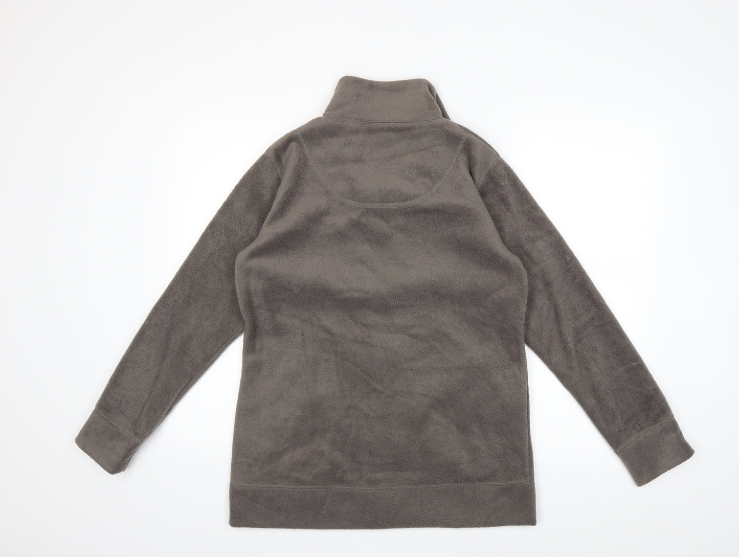 Active Womens Grey Striped Fleece Jacket Coat Size 8