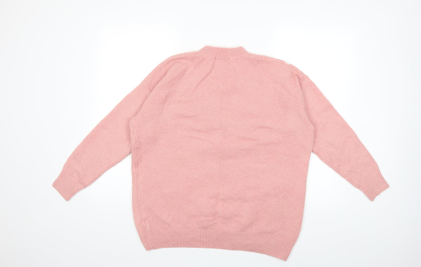 TU Womens Pink Floral Knit Pullover Jumper Size 14