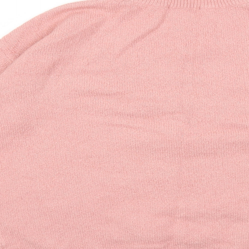 TU Womens Pink Floral Knit Pullover Jumper Size 14