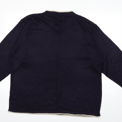 TNX Mens Blue  Knit Pullover Jumper Size L