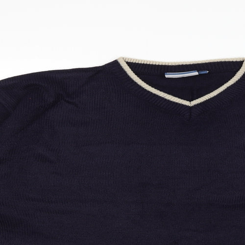 TNX Mens Blue  Knit Pullover Jumper Size L