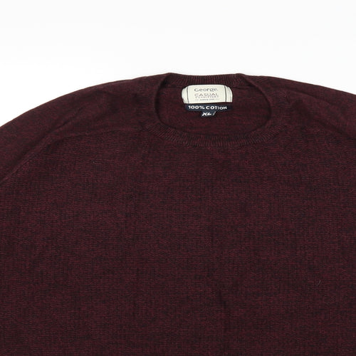 George Mens Red  Knit Pullover Jumper Size XL