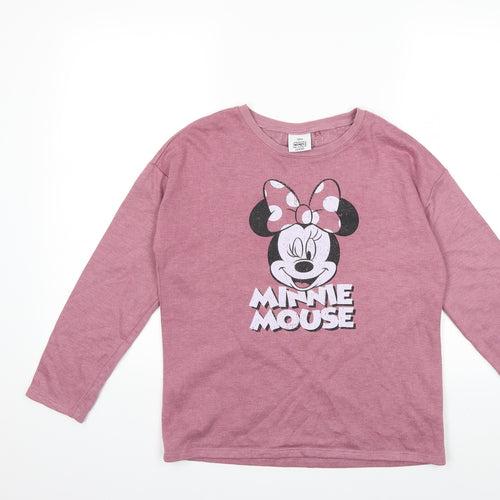 NEXT Girls Pink   Pullover Sweatshirt Size 12 Years  - Minie Mouse