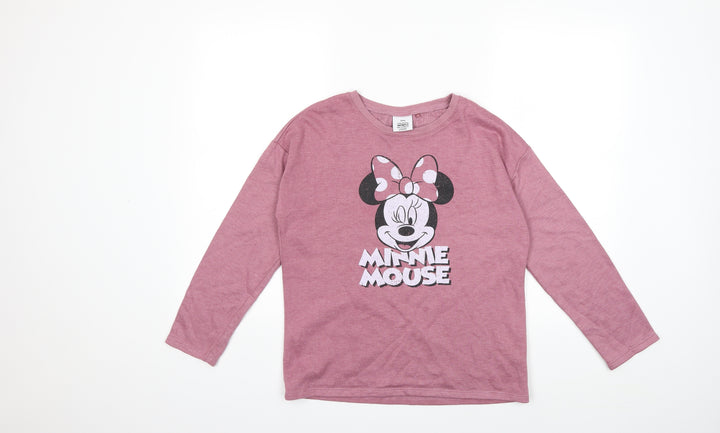 NEXT Girls Pink   Pullover Sweatshirt Size 12 Years  - Minie Mouse