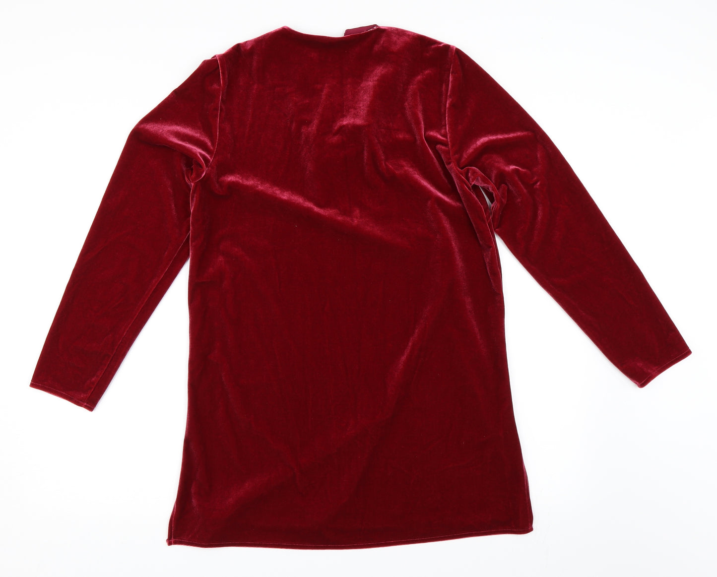 NEXT Womens Red  Velour Basic Blouse Size 10
