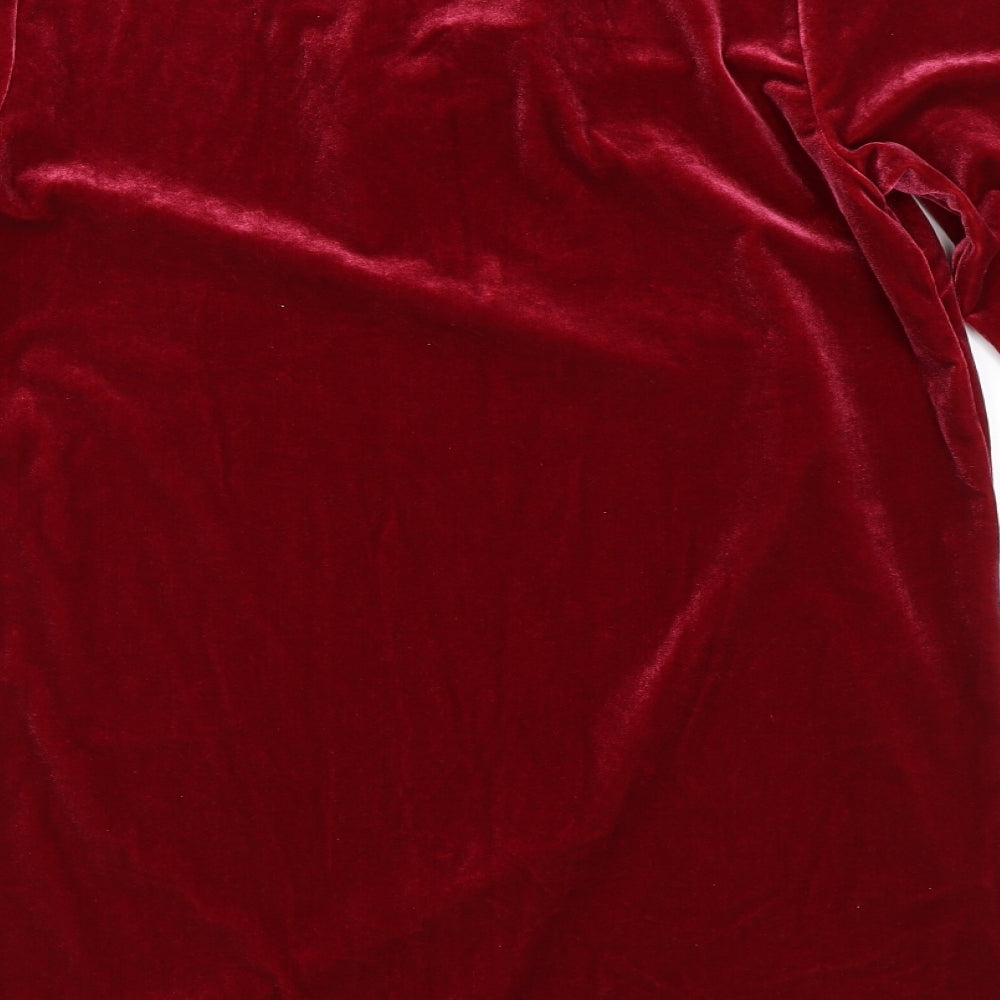 NEXT Womens Red  Velour Basic Blouse Size 10