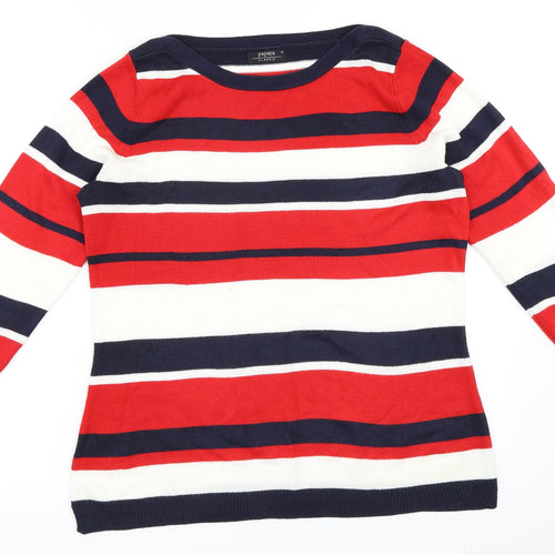 Papaya Womens Red Striped  Pullover Jumper Size 12
