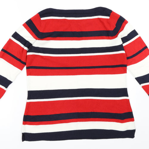 Papaya Womens Red Striped  Pullover Jumper Size 12