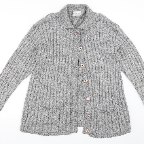 Casual Collection Womens Grey   Cardigan Jumper Size 14