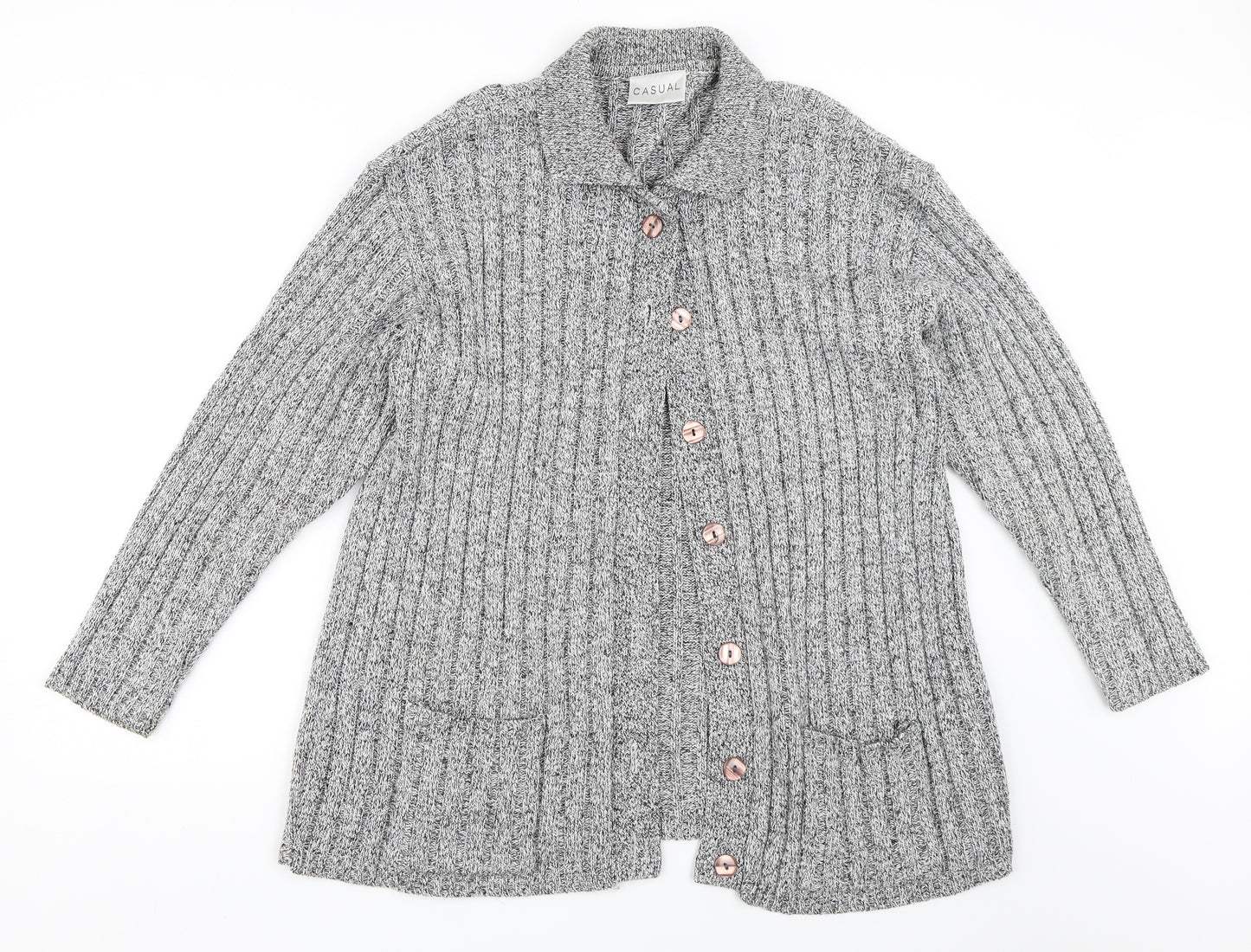 Casual Collection Womens Grey   Cardigan Jumper Size 14