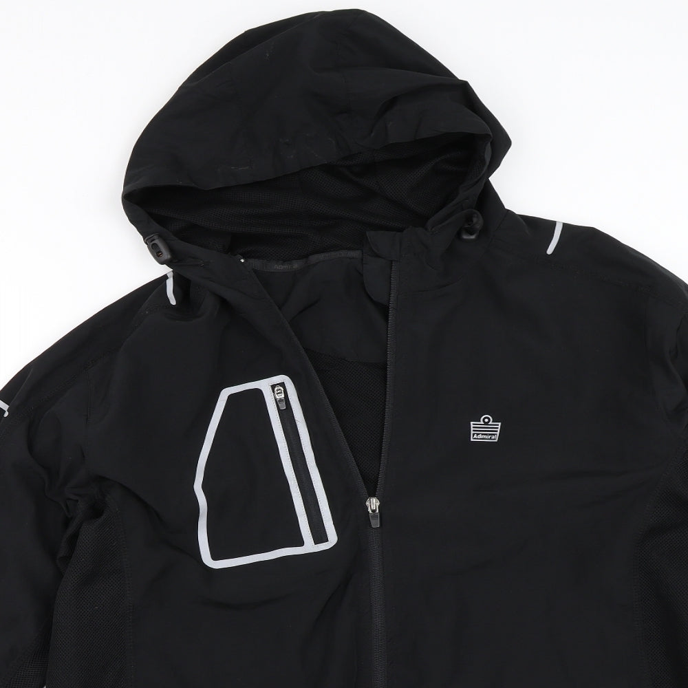 Admiral Mens Black   Windbreaker Coat Size L