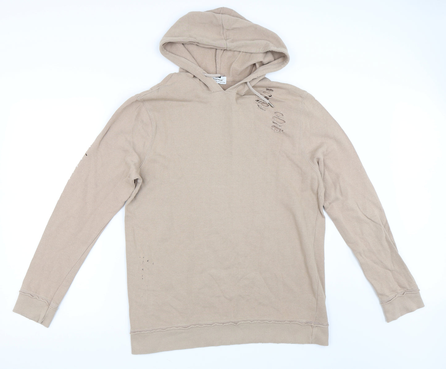 Topman Mens Beige   Pullover Hoodie Size M