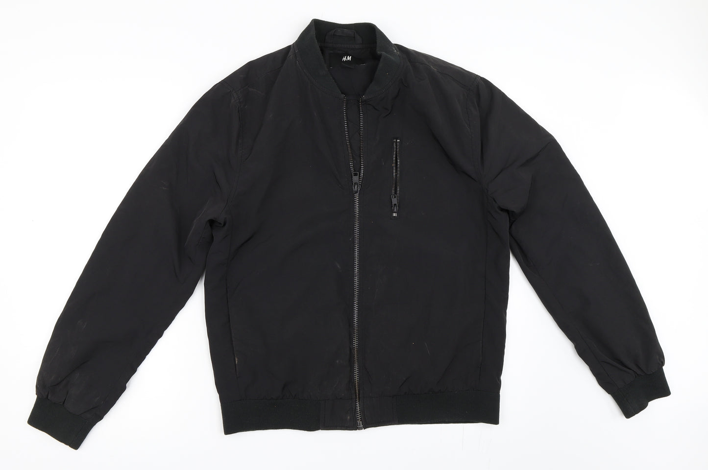 H&M Mens Black   Bomber Jacket Coat Size S