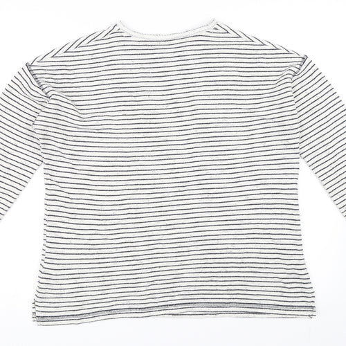 Marks and Spencer Womens White Striped  Pullover Jumper Size 12