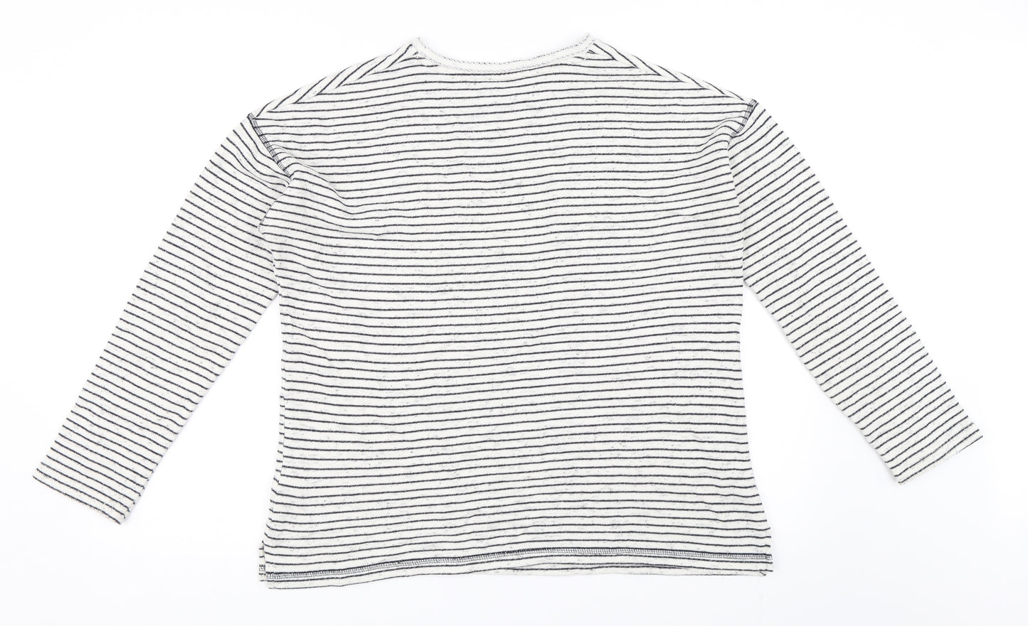 Marks and Spencer Womens White Striped  Pullover Jumper Size 12