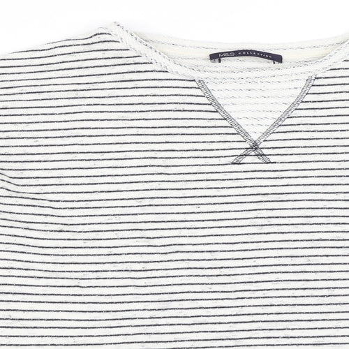 Marks and Spencer Womens White Striped  Pullover Jumper Size 12