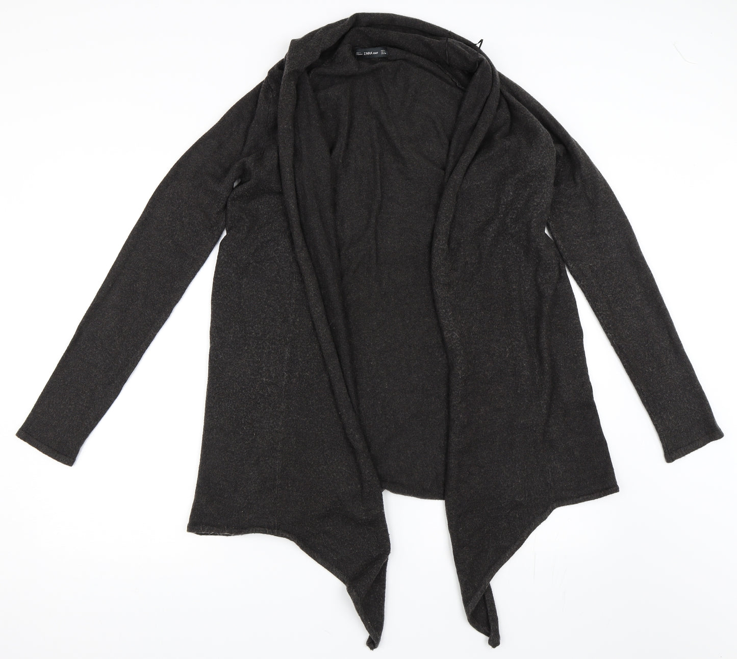 Zara Womens Grey   Cardigan Jumper Size L  - waterfall cardigan