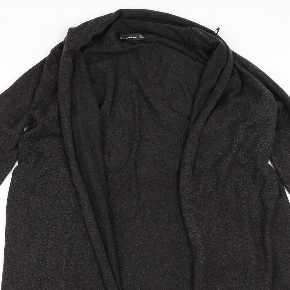 Zara Womens Grey   Cardigan Jumper Size L  - waterfall cardigan