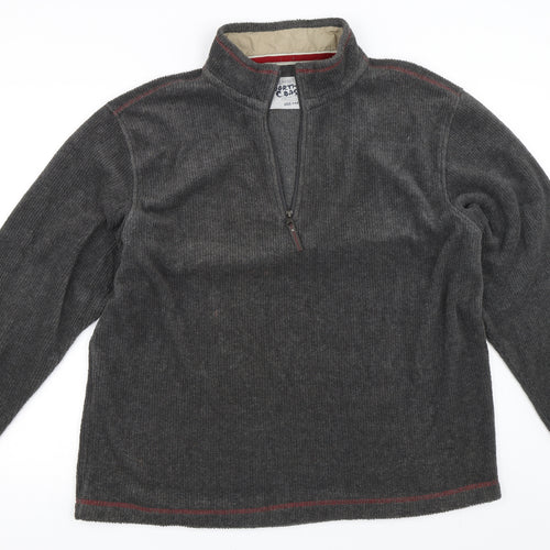 NORTH COAST Mens Grey   Henley Sweatshirt Size XL