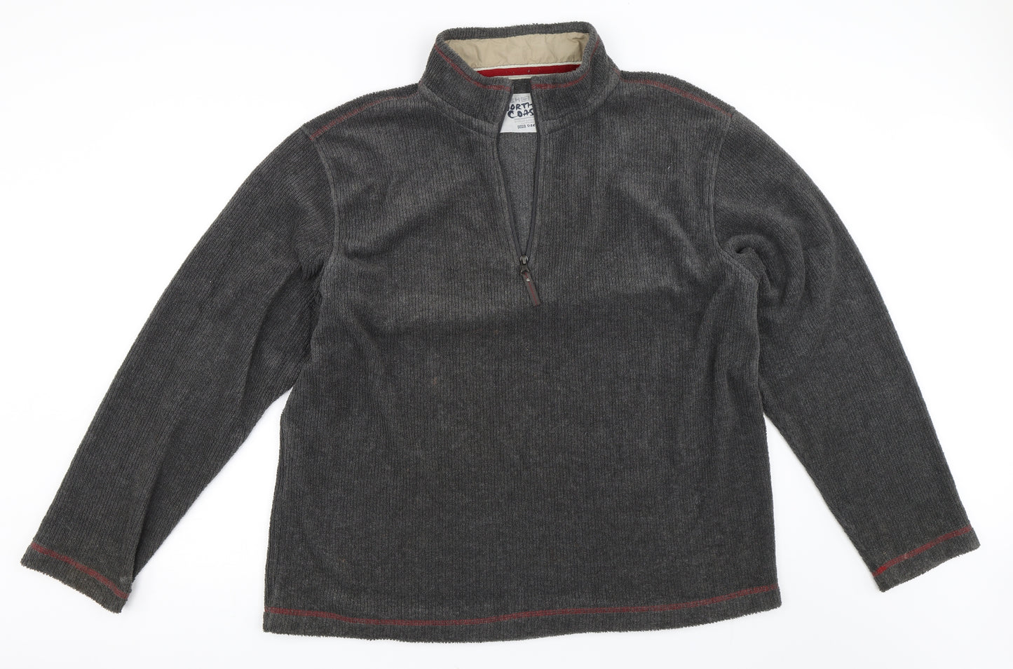 NORTH COAST Mens Grey   Henley Sweatshirt Size XL