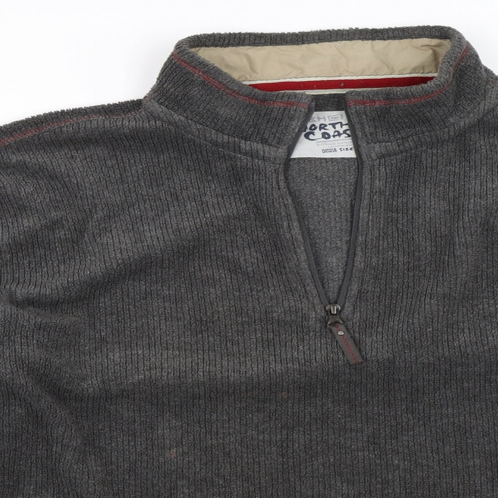 NORTH COAST Mens Grey   Henley Sweatshirt Size XL
