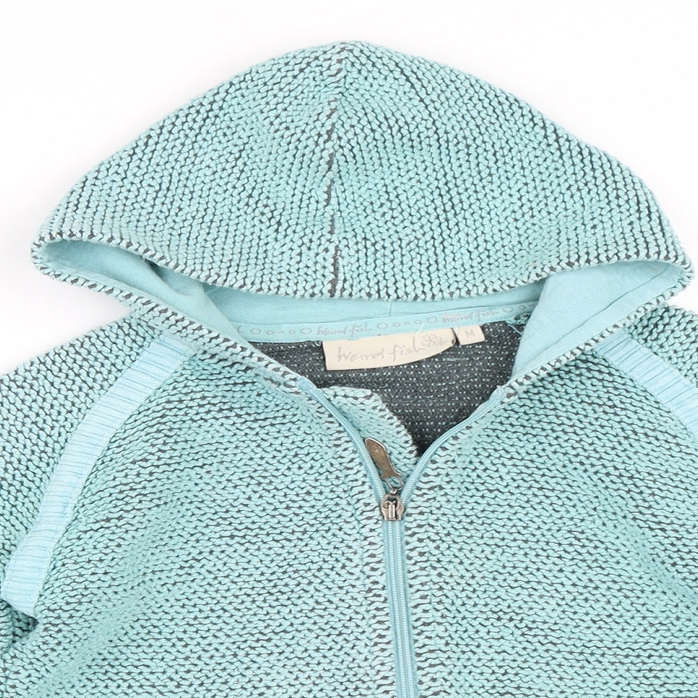 Weird Fish Girls Blue   Full Zip Hoodie Size M