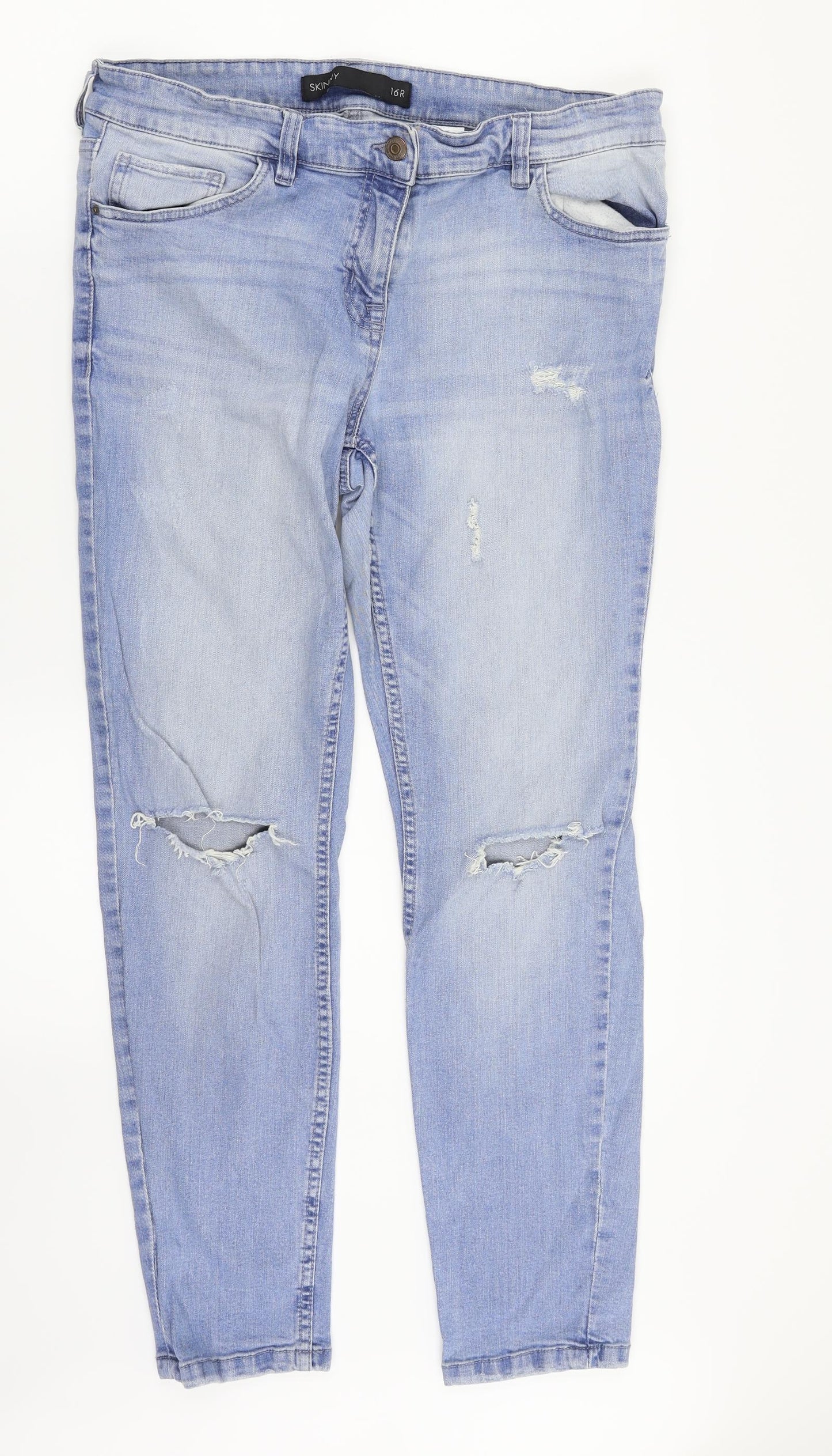 NEXT Womens Blue  Denim Skinny Jeans Size 16 L28 in