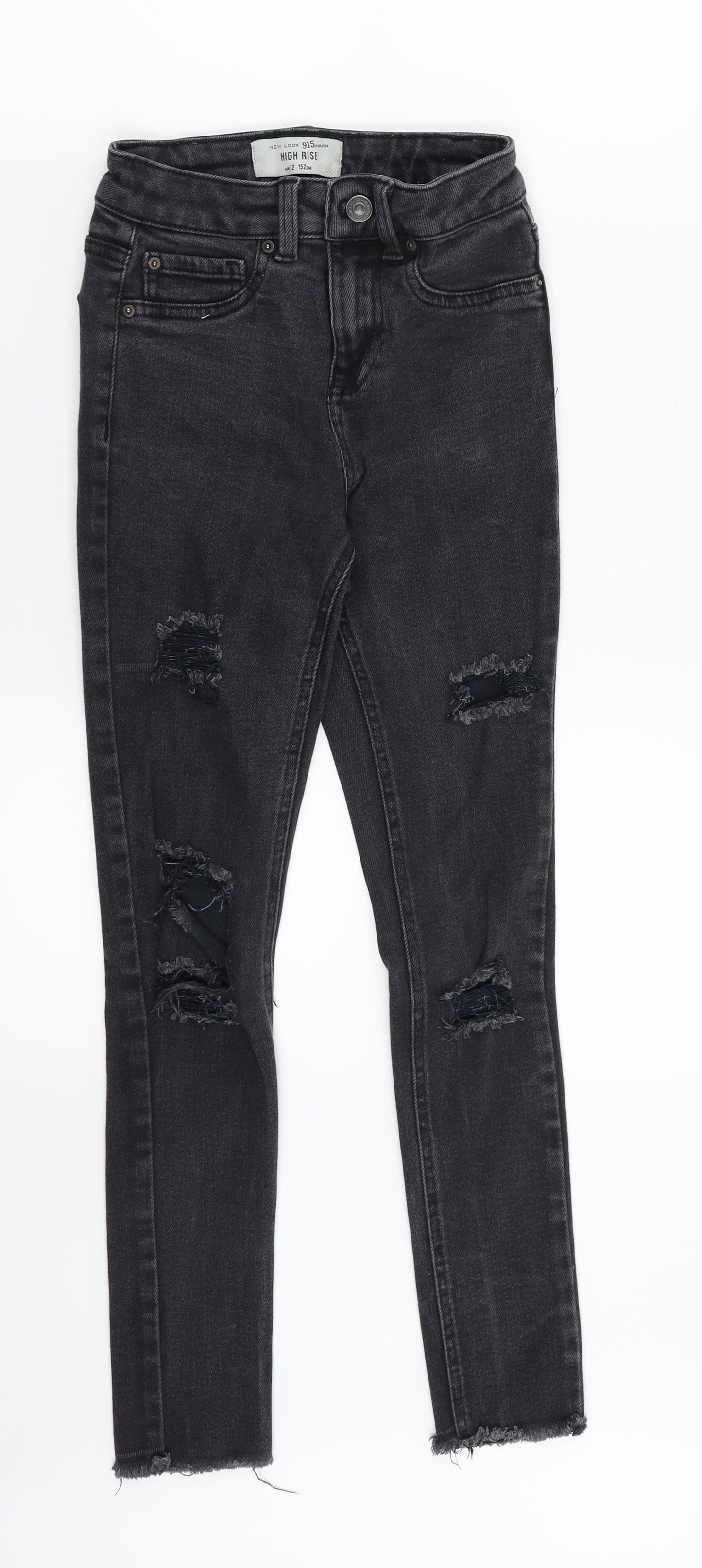 New Look Girls Black  Denim Skinny Jeans Size 12 Years - Ripped Jeans
