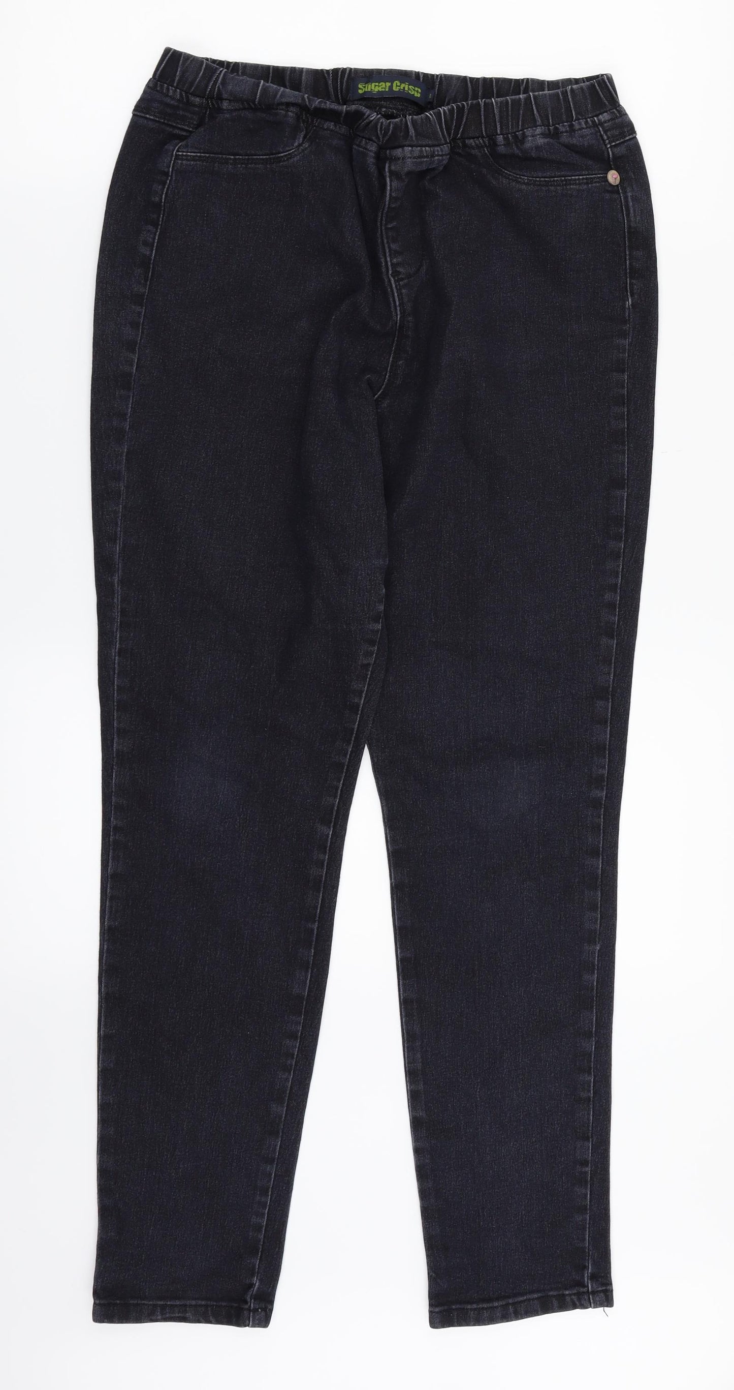 Sugar Crisp Womens Black  Denim Straight Jeans Size 12 L27 in