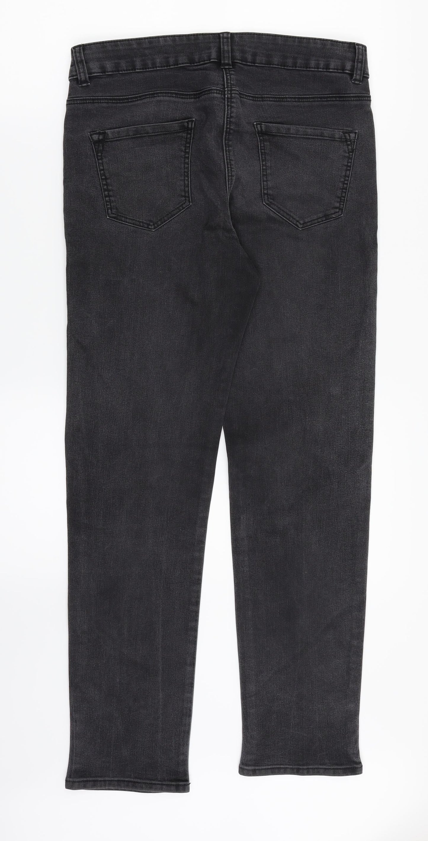 Bonmarché Womens Black  Denim Straight Jeans Size 12 L27 in