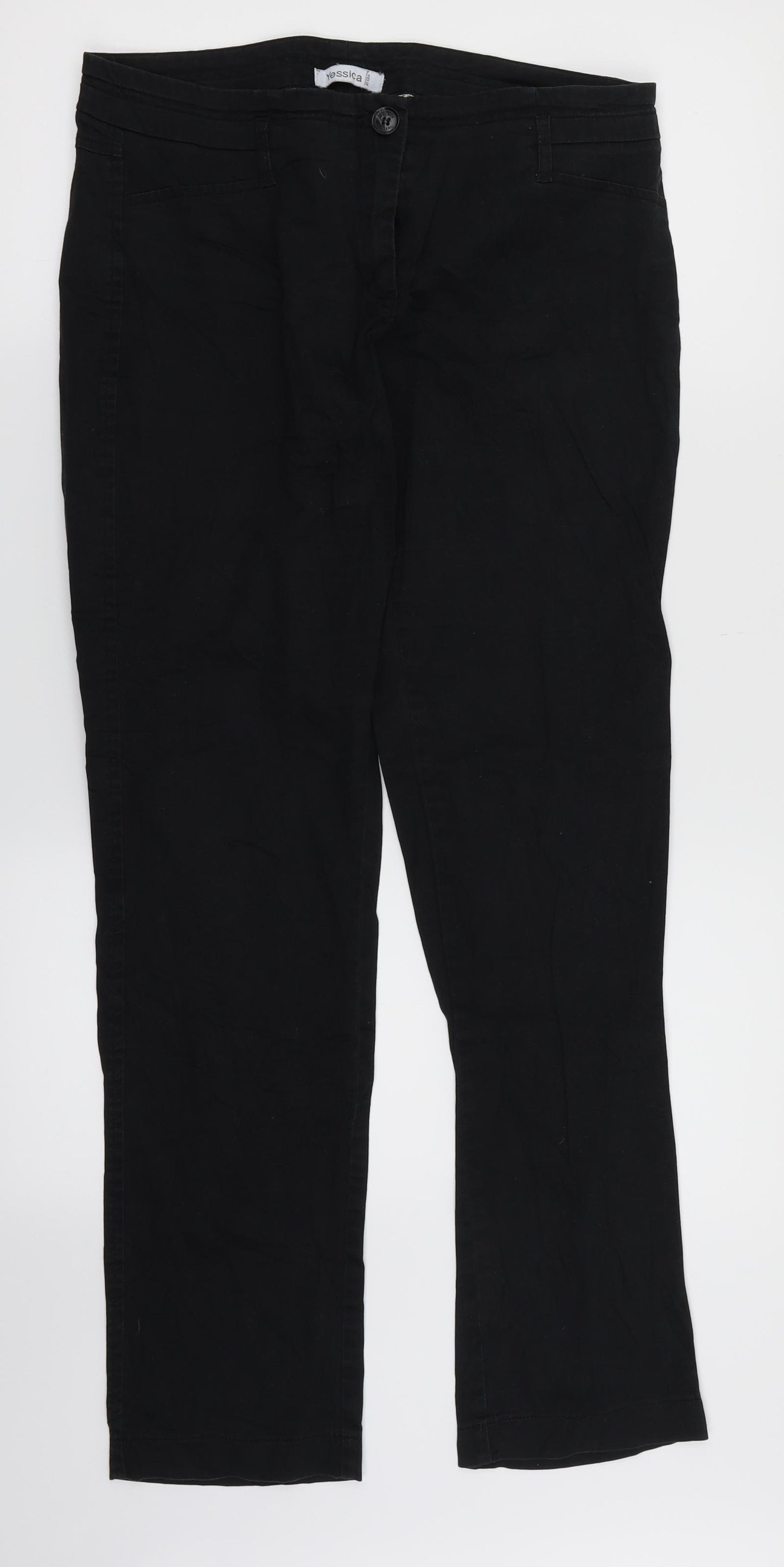 Yessica Womens Black   Chino Trousers Size 12 L30 in