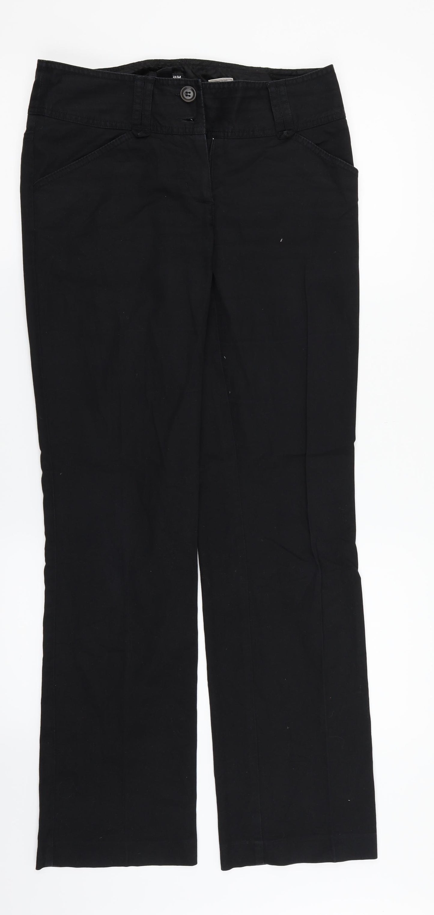 H&M Womens Black   Chino Trousers Size 10 L31 in
